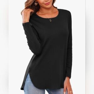 (Unused) Elegant Black Long Sleeve Women's Top